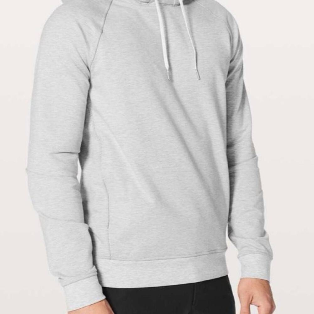 Lululemon Men’s City Sweat Pullover Hoodie Heathered Light Grey Size S Small